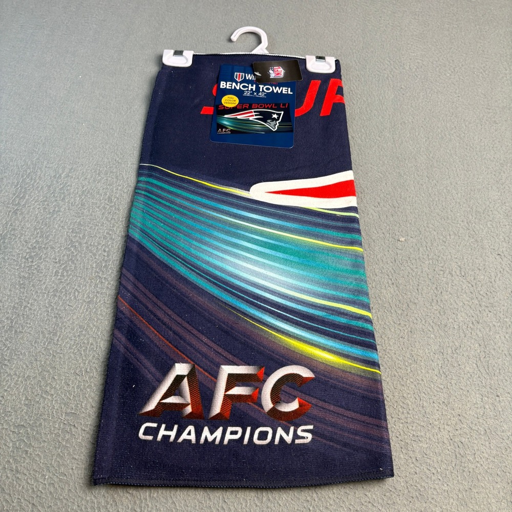 WinCraft NFL New England Patriots Super Bowl LI AFC Champions Bench Towel 22x42